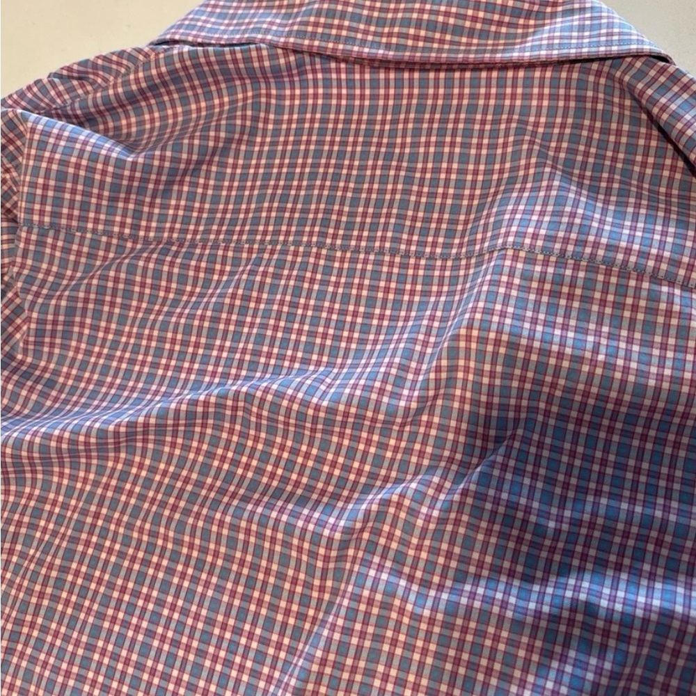 Peter Millar Blue and Pink Casual Button Down Shirt - Picture 6 of 7